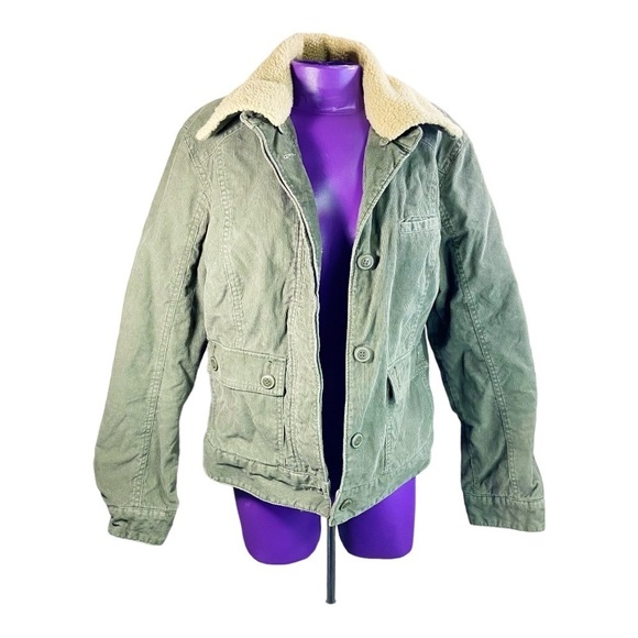 Pacific Trail women's green faux fur lined button up corduroy jacket M - Picture 1 of 9
